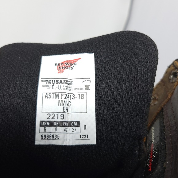 Red‎ Wing 2219 Logger Max Waterproof Vibram Sole Leather Work Boots Mens 9D main image 8